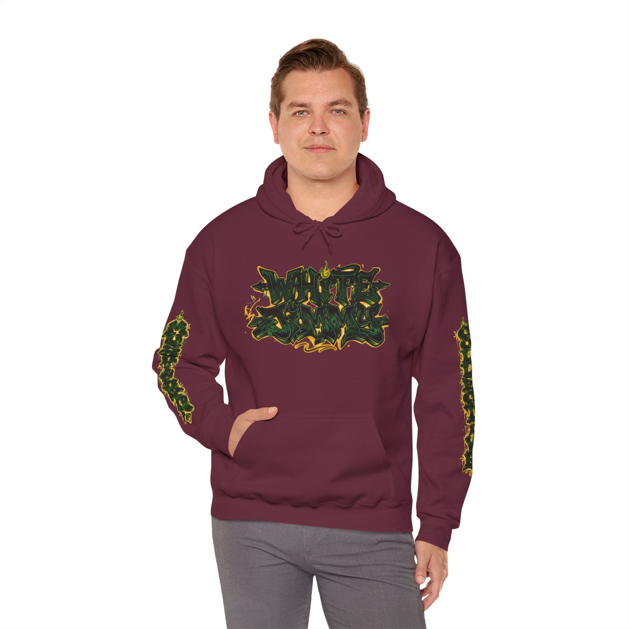 White Jimmy  — Psychedelic Forest Graphic Hooded Sweatshirt