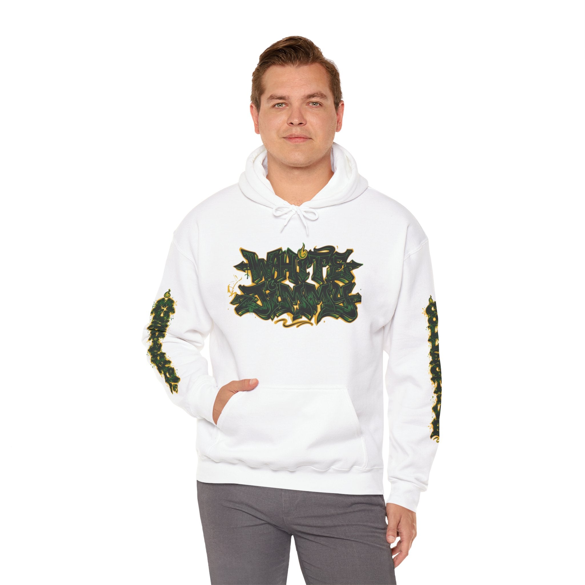 White Jimmy  — Psychedelic Forest Graphic Hooded Sweatshirt