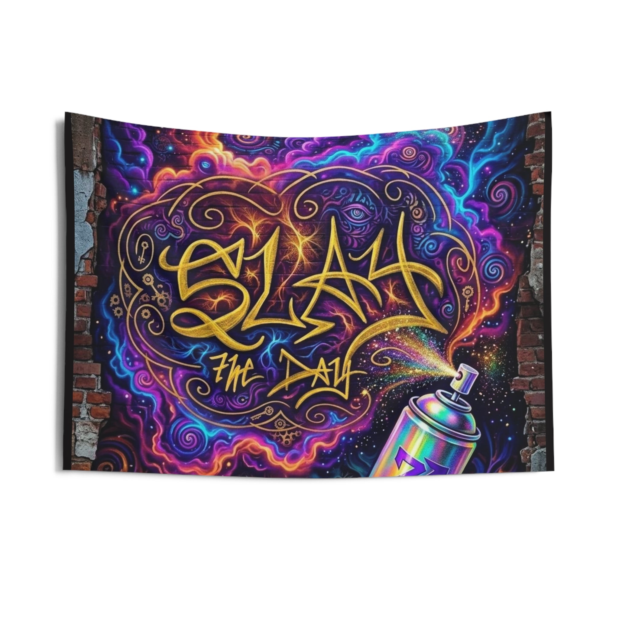 Slay the Day Neon Graffiti Art Wall Hanging