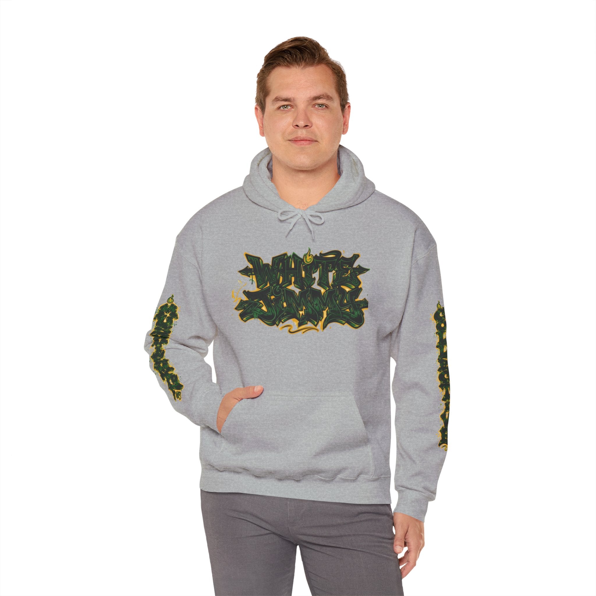 White Jimmy  — Psychedelic Forest Graphic Hooded Sweatshirt
