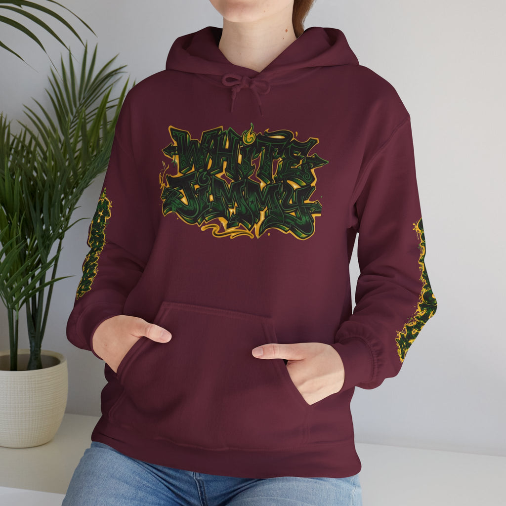 White Jimmy  — Psychedelic Forest Graphic Hooded Sweatshirt
