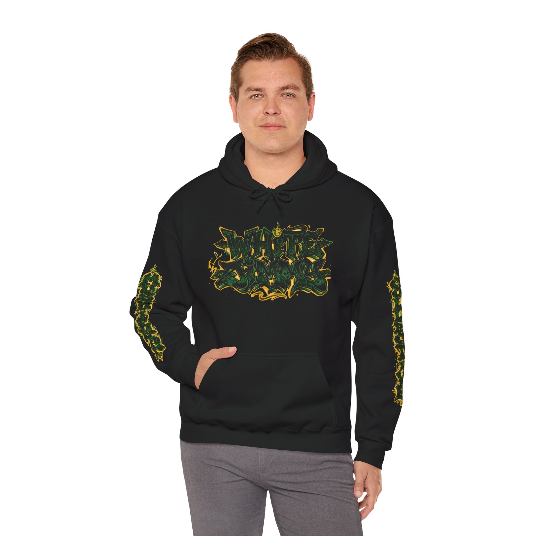 White Jimmy  — Psychedelic Forest Graphic Hooded Sweatshirt