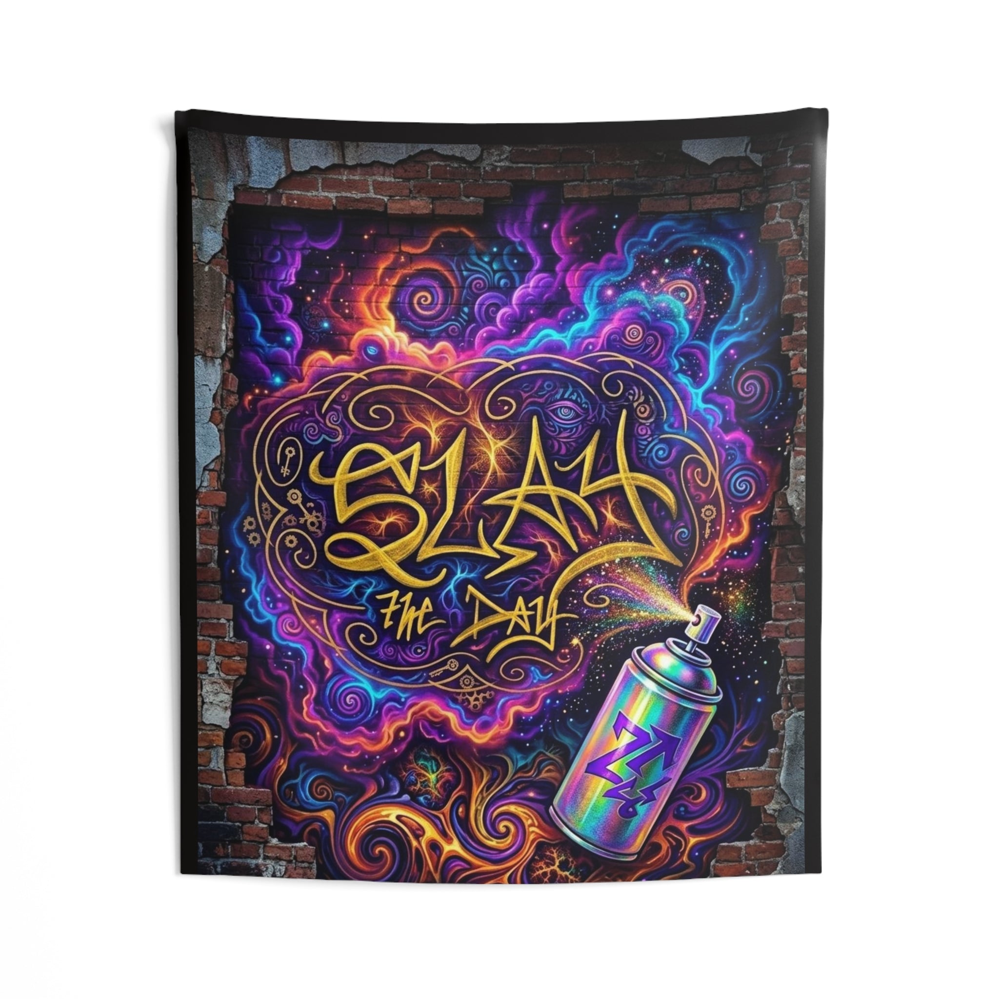 Slay the Day Neon Graffiti Art Wall Hanging