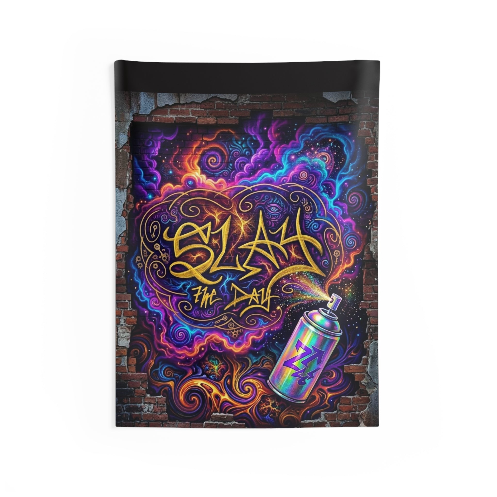 Slay the Day Neon Graffiti Art Wall Hanging
