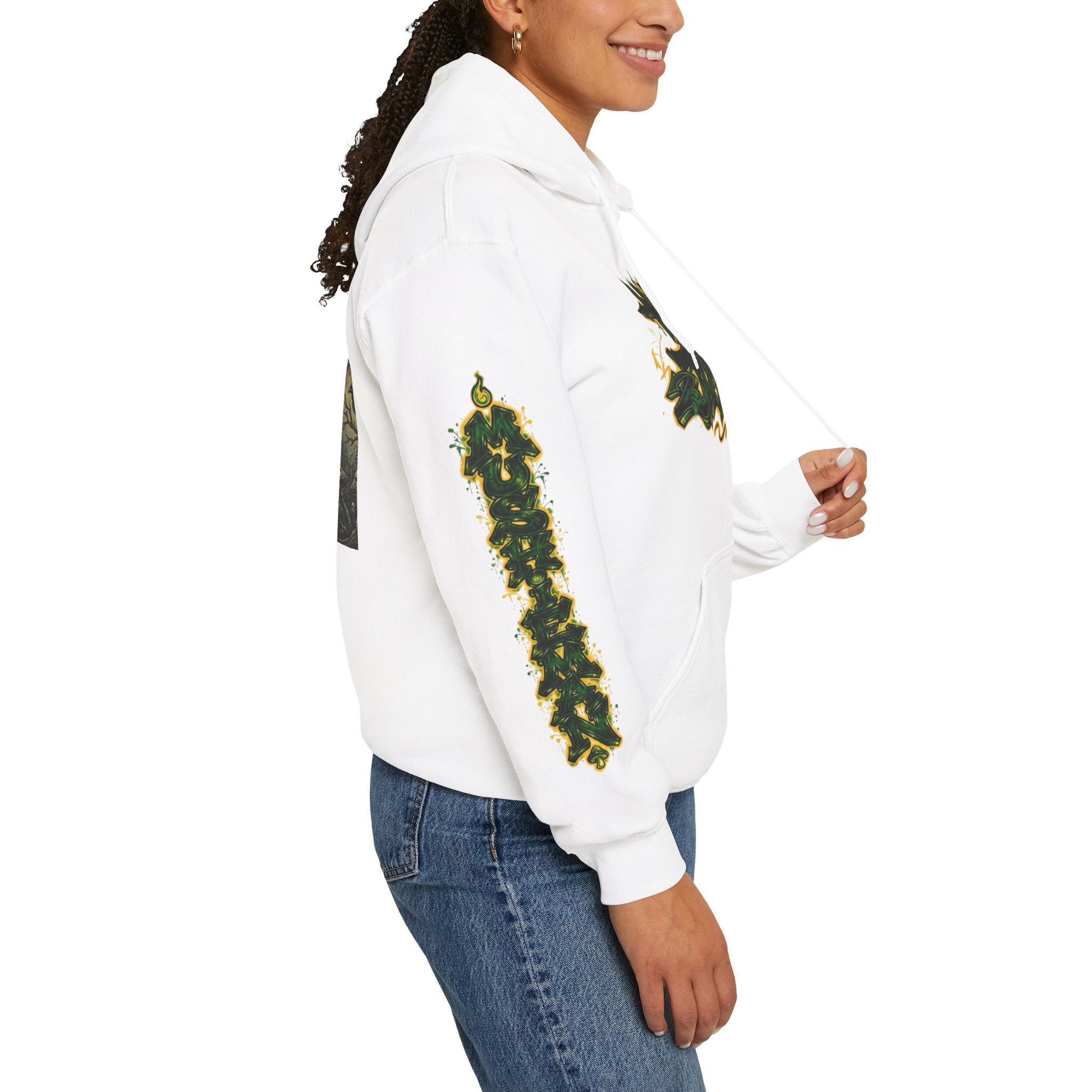 White Jimmy  — Psychedelic Forest Graphic Hooded Sweatshirt