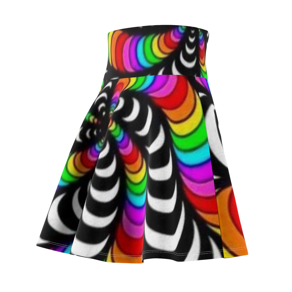 Vibrant Hypnotic Vortex Rave Mini Skirt