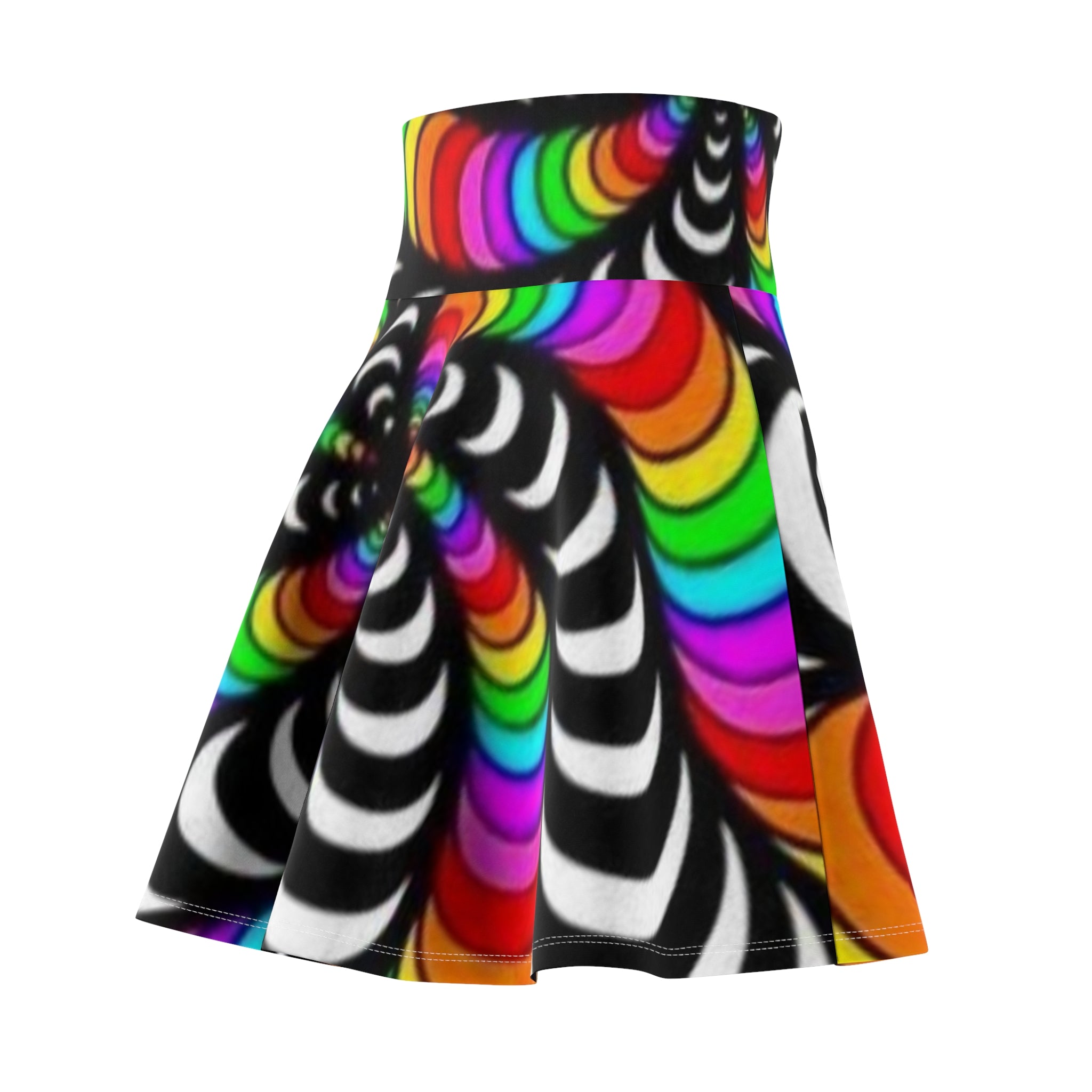 Vibrant Hypnotic Vortex Rave Mini Skirt